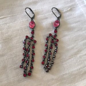 Pink rhinestone earrings
